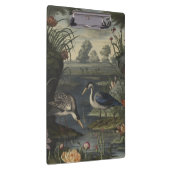 Botanische scène van blauwe kranen door een rivier klembord (Rechts)