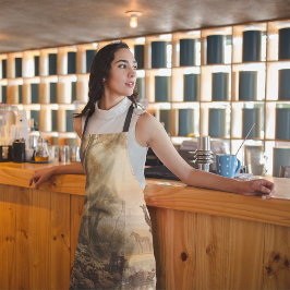  botanische scène van giraffen bij de rivier schort