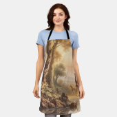  botanische scène van giraffen bij de rivier schort (Gedragen)