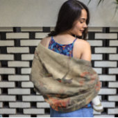  botanische scène van kolibriden en bloemen bad handdoek