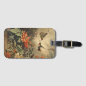  botanische scène van kolibriden en bloemen bagagelabel (Voorkant (horizontaal))