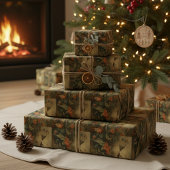  botanische scène van kolibriden en bloemen cadeaupapier