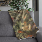  botanische scène van kolibriden en bloemen fleece deken