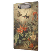  botanische scène van kolibriden en bloemen klembord (Links)