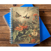 botanische scène van kolibriden en bloemen notitieboek