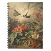  botanische scène van kolibriden en bloemen notitieboek (Voorkant)
