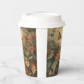  botanische scène van kolibriden en bloemen papieren bekers (Links)