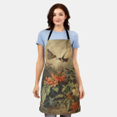  botanische scène van kolibriden en bloemen schort (Gedragen)