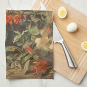  botanische scène van kolibriden en bloemen theedoek (Quarter Fold)