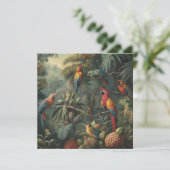Botanische scène van papegaaien en ananassen (Staand voorkant)