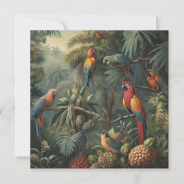 Botanische scène van papegaaien en ananassen