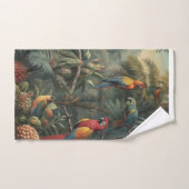 Botanische scène van papegaaien en ananassen bad handdoek (Handdoek)