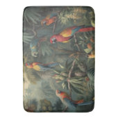 Botanische scène van papegaaien en ananassen badmat (Voorkant Verticaal)