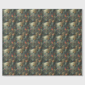 Botanische scène van papegaaien en ananassen cadeaupapier (Vlak)