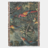 Botanische scène van papegaaien en ananassen deken (Voorkant Verticaal)