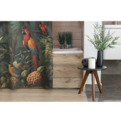 Botanische scène van papegaaien en ananassen douchegordijn