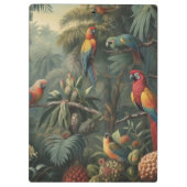 Botanische scène van papegaaien en ananassen klembord (Achterkant)