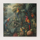 Botanische scène van papegaaien en ananassen legpuzzel (Verticaal)