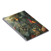 Botanische scène van papegaaien en ananassen notitieboek (Rechterzijde)