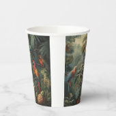 Botanische scène van papegaaien en ananassen papieren bekers (Links)