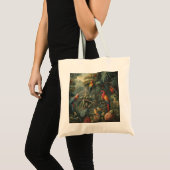 Botanische scène van papegaaien en ananassen tote bag (Voorkant (product))