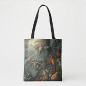 Botanische scène van papegaaien en ananassen tote bag (Voorkant)