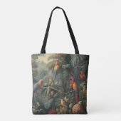 Botanische scène van papegaaien en ananassen tote bag (Achterkant)