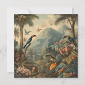  botanische scène van papegaaien en bloemen (Voorkant)