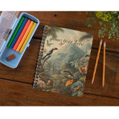  botanische scène van papegaaien en bloemen notitieboek