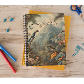  botanische scène van papegaaien en bloemen notitieboek