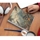  botanische scène van papegaaien en bloemen notitieboek