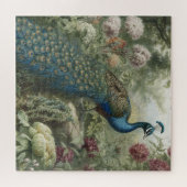 Botanische scène van pauw in een Engelse tuin Legpuzzel (Horizontaal)