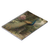 Botanische scène van pauw in een Engelse tuin Notitieboek (Linkerzijde)