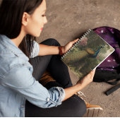 Botanische scène van pauw in een Engelse tuin Notitieboek