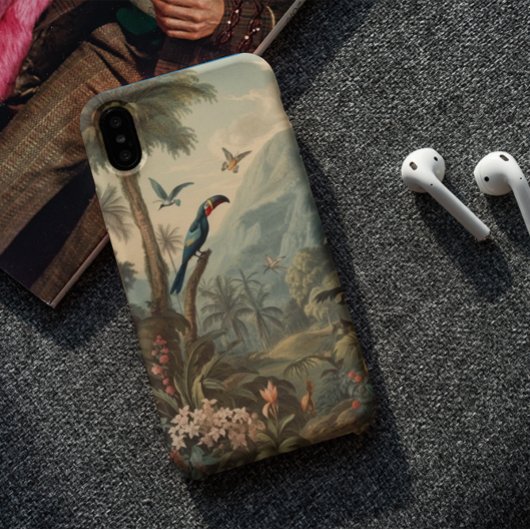 botanische scène van Toucans en Flowers Case-Mate iPhone Case