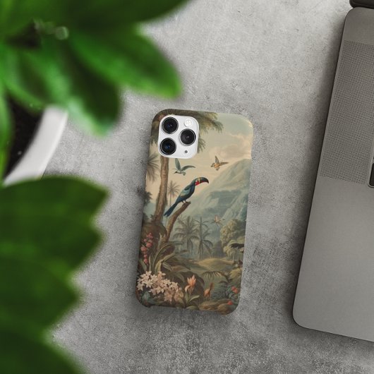  botanische scène van Toucans en Flowers Case-Mate iPhone Case