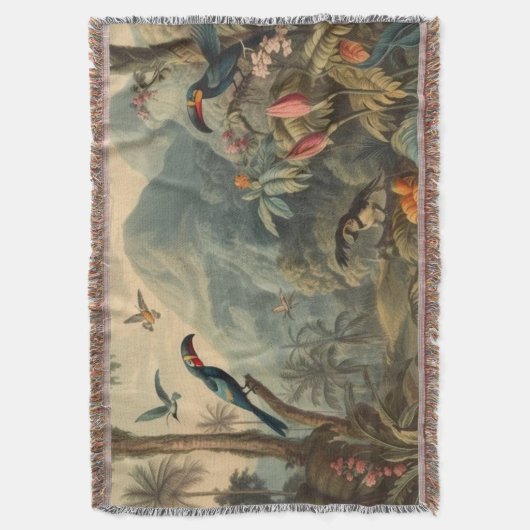  botanische scène van Toucans en Flowers Deken (Voorkant Verticaal)