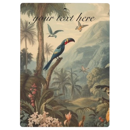  botanische scène van Toucans en Flowers Klembord (Achterkant)