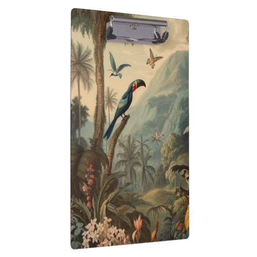  botanische scène van Toucans en Flowers Klembord (Rechts)