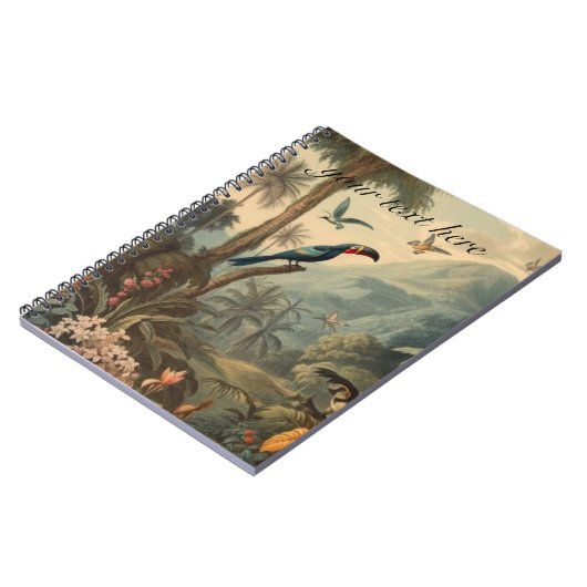  botanische scène van Toucans en Flowers Notitieboek (Linkerzijde)