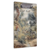 Botanische scène van zebra's en leeuwen aanpasbaar klembord (Rechts)