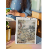 Botanische scène van zebra's en leeuwen in een oas klein cadeauzakje