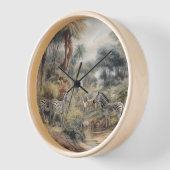 Botanische scène van zebra's in een oase (Hoek)