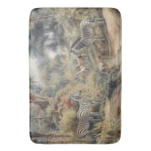 Botanische scène van zebra's in een oase badmat (Voorkant Verticaal)