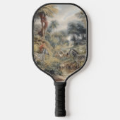 Botanische scène van zebra's in een oase pickleball paddle (Voorkant)