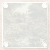 Botanische scène van zwanen in een Engelse tuin Glazen Onderzetter (Achterkant)