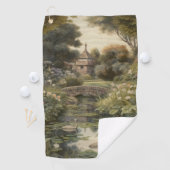 Botanische scène van zwanen in een Engelse tuin Golfhanddoek (Insitu)