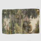 Botanische scène van zwanen in een Engelse tuin Golfhanddoek (Horizontaal)