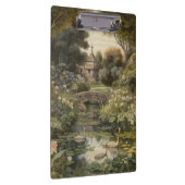 Botanische scène van zwanen in een Engelse tuin Klembord (Rechts)