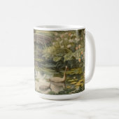 Botanische scène van zwanen in een Engelse tuin Koffiemok (Voorkant rechts)